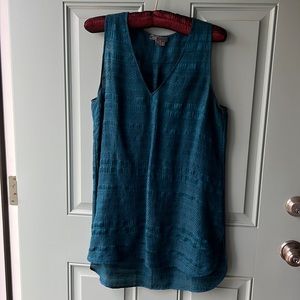 Vince linen tunic in deep peacock blue
